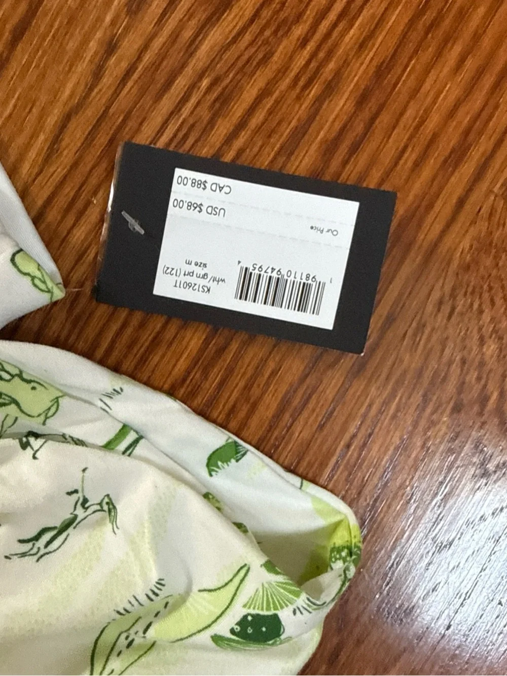 kate spade White and Green Safari Print Short Pajama Set